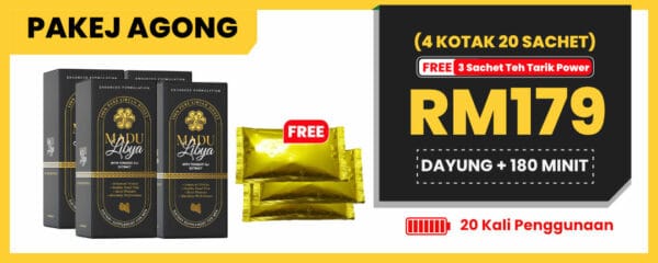 PAKEJ AGONG - 4 KOTAK MADU LIBYA FREE 3 SACHET TEH TARIK POWER